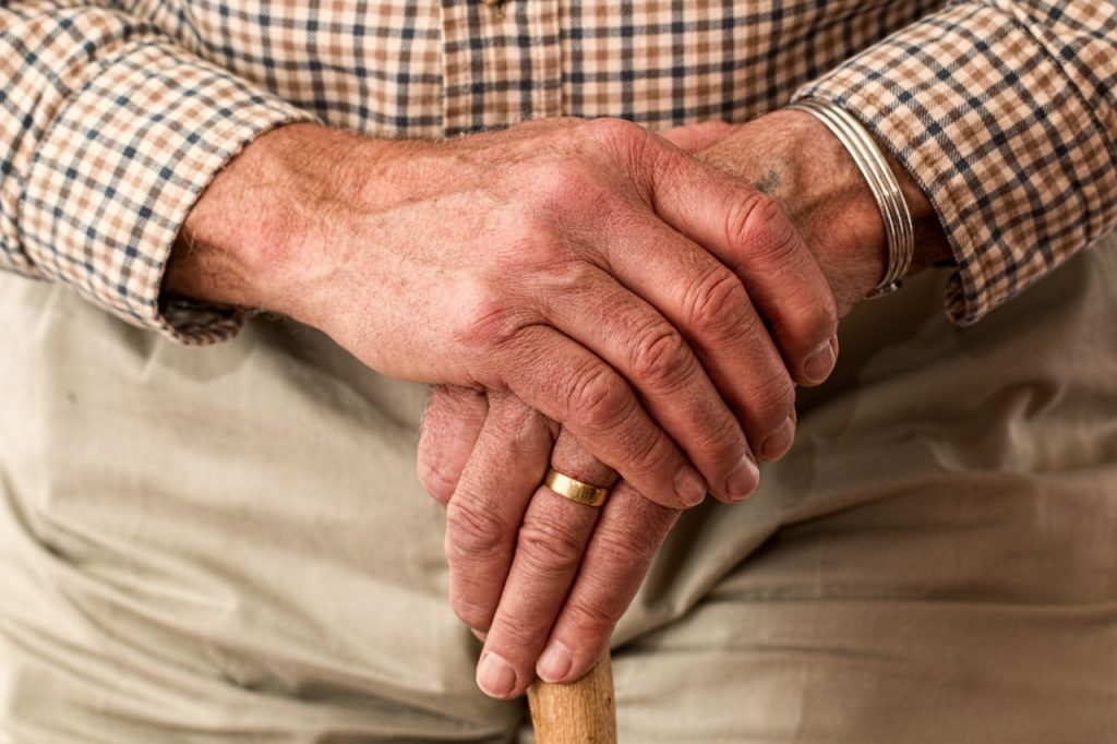 a person's hands holding a wooden stick