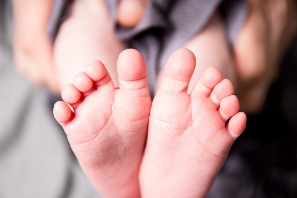 a close-up of a baby's feet