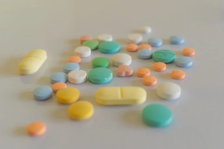 a group of colorful pills