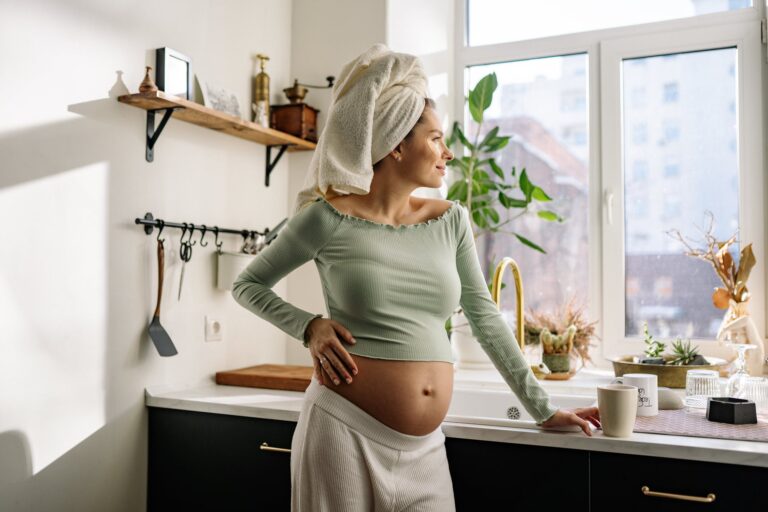 a woman in a kitchen