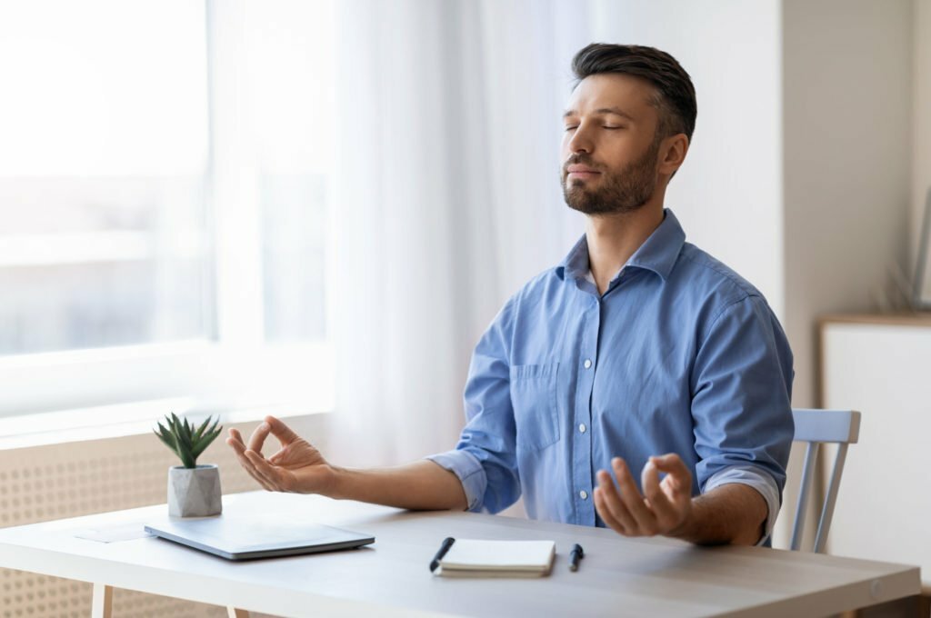 a man sitting at a table