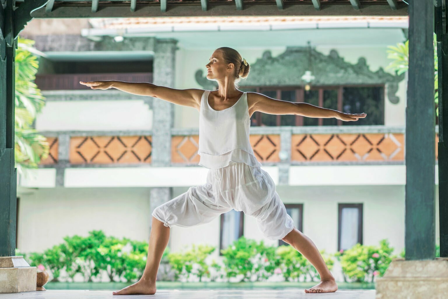 a person dancing on a porch